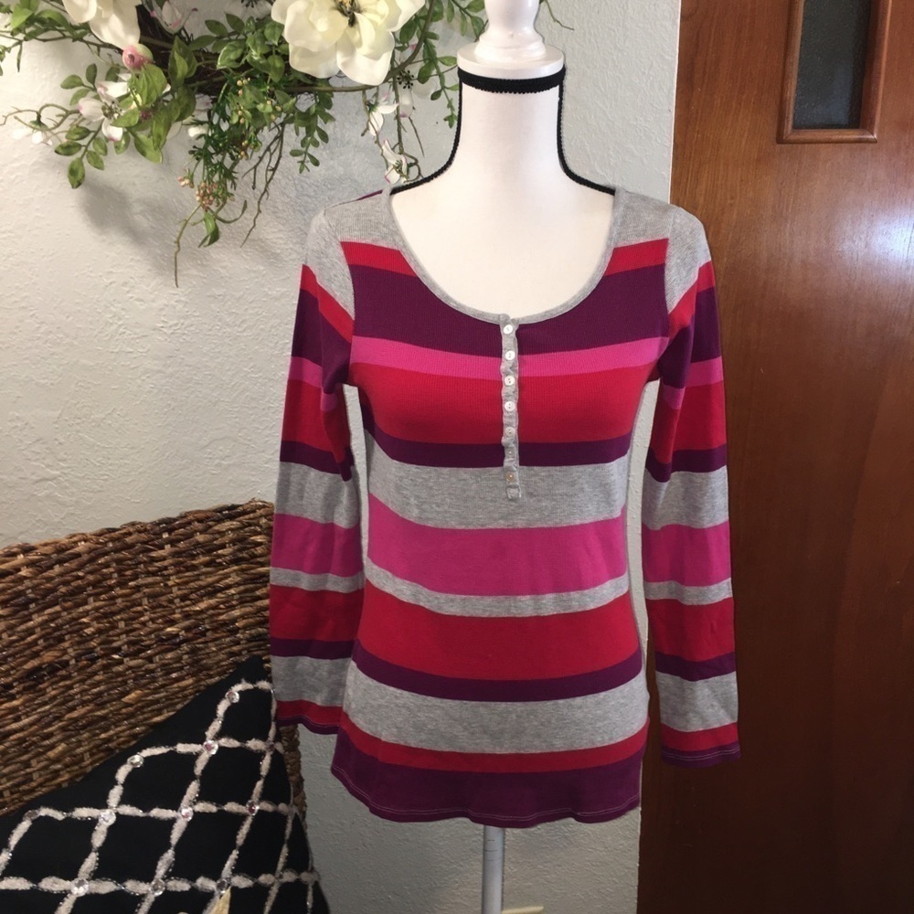 Old Navy striped thermal top